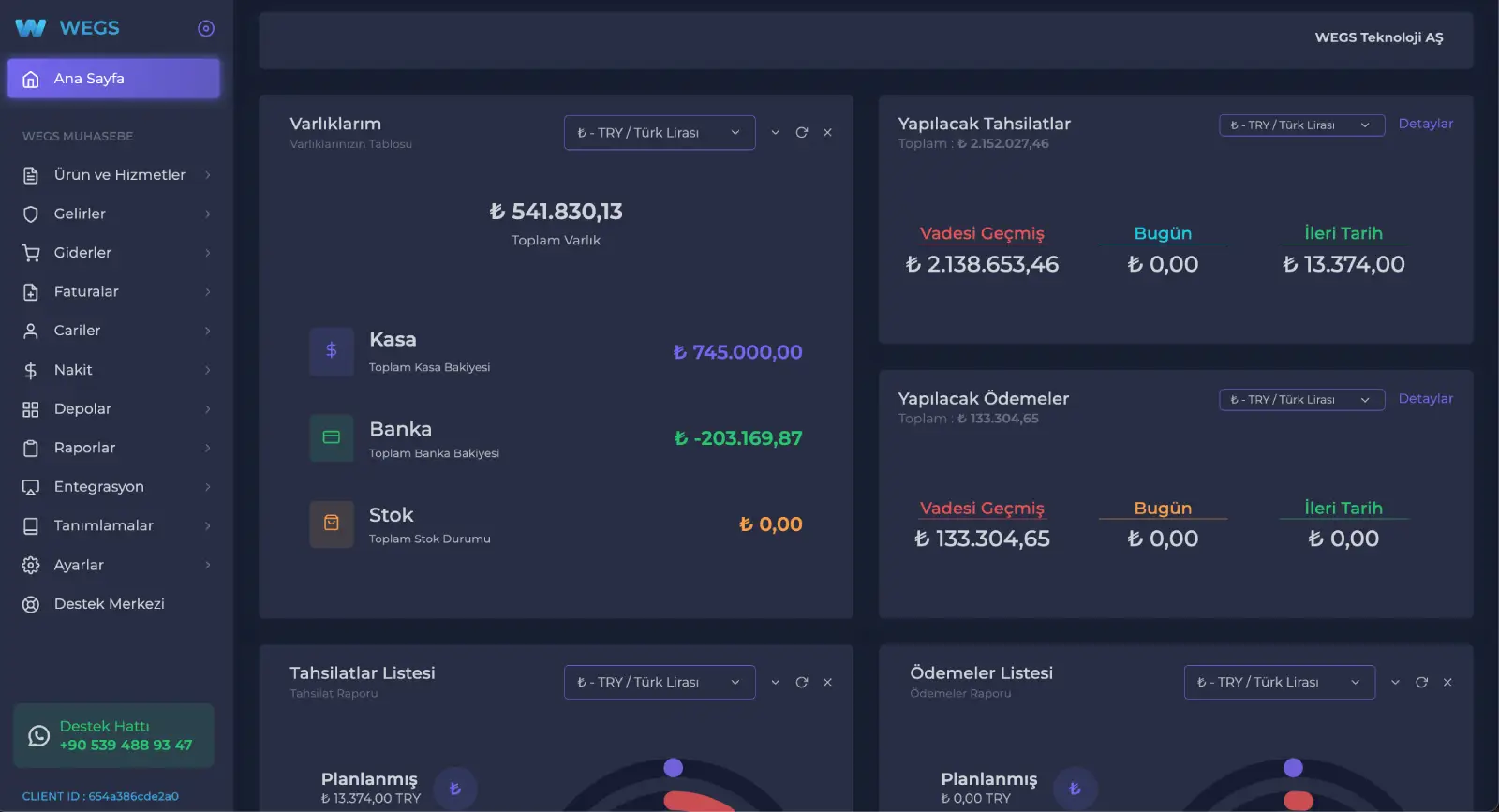 WEGS Yönetim Paneli